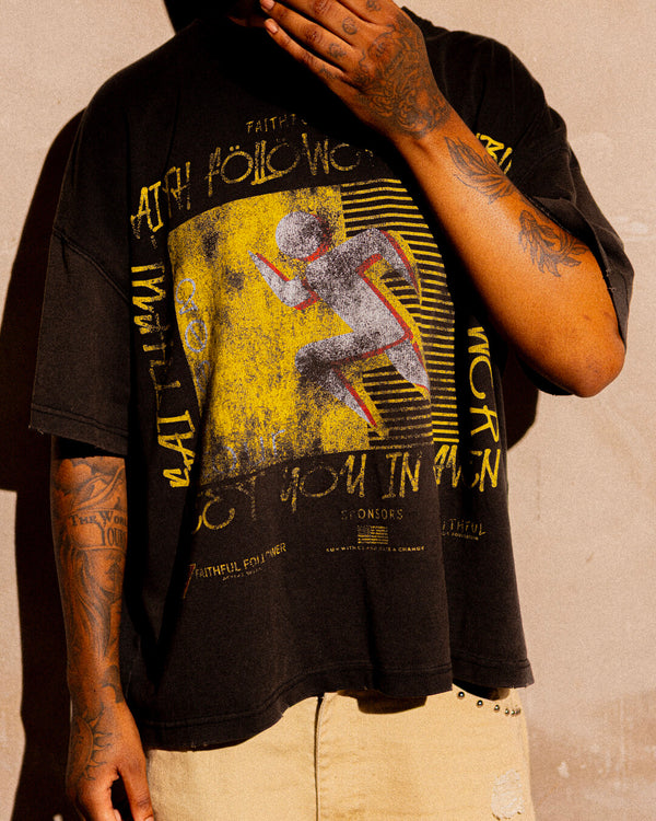 Black Faithful Followers Marathon Tee