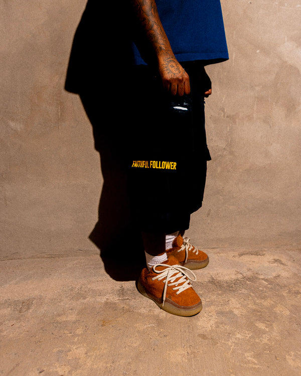 NAVY BLUE FAITHFUL FOLLOWERS Long Cargo Shorts