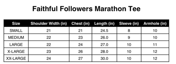 Black Faithful Followers Marathon Tee