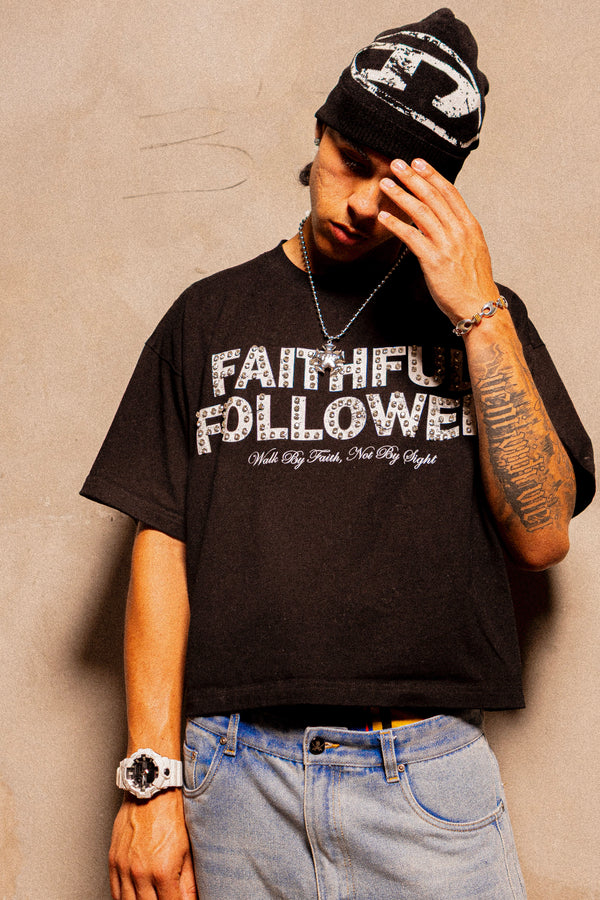 Black Faithful Followers Gem Tee